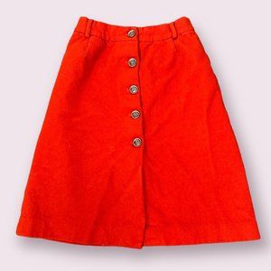 Burnt Orange Vintage High Waisted Wool Skirt for Fall, Size Small!